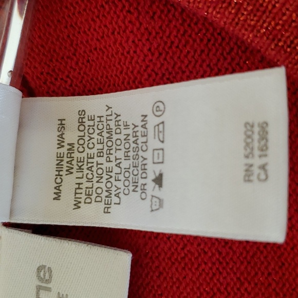 Metallic Red Button up Sweater by Liz Claiborne Petite - Picture 11 of 11